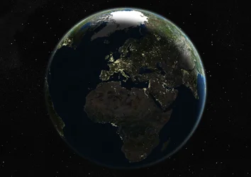 Globe Centered on Europe and Africa